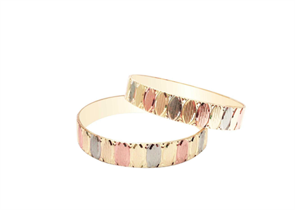 Tri Tone Plated | Diamond Cut Bangles